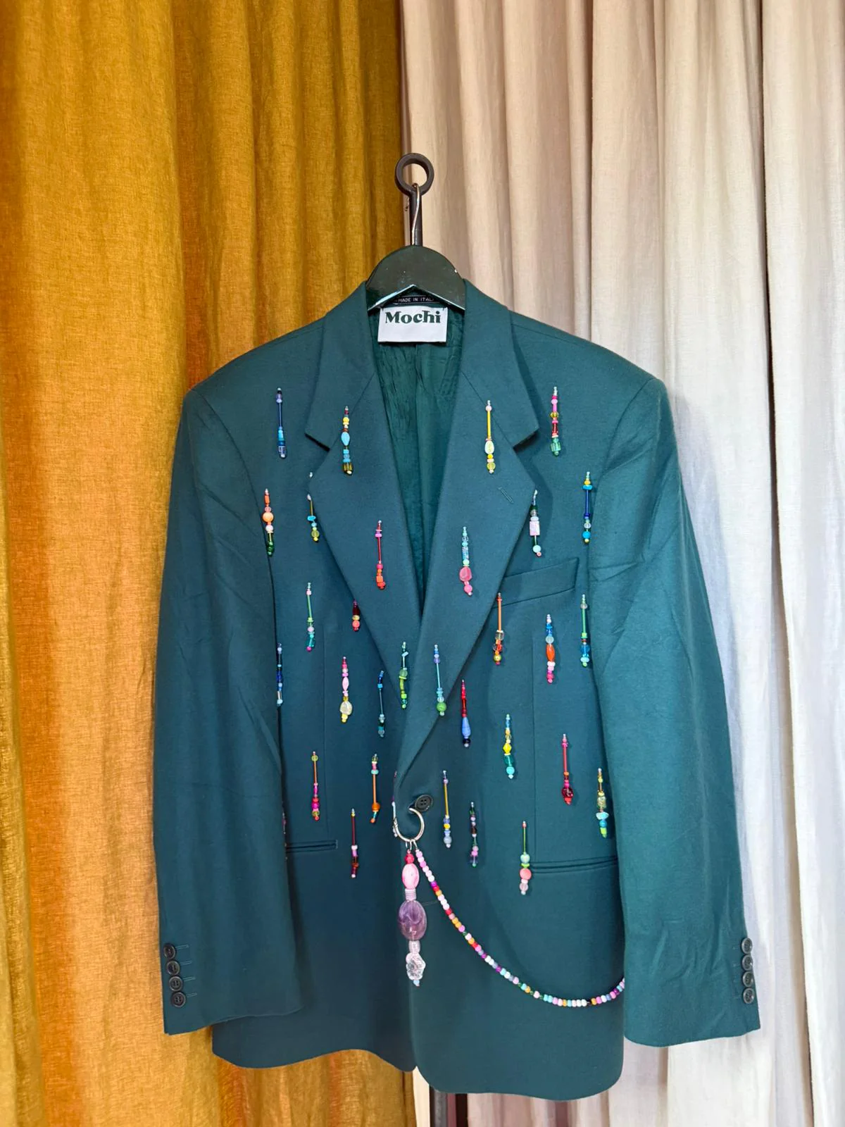 Classic Green Beaded Blazer - Image 3